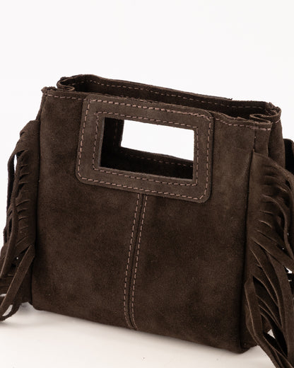 Miss Mini Suede Bag Dark Brown