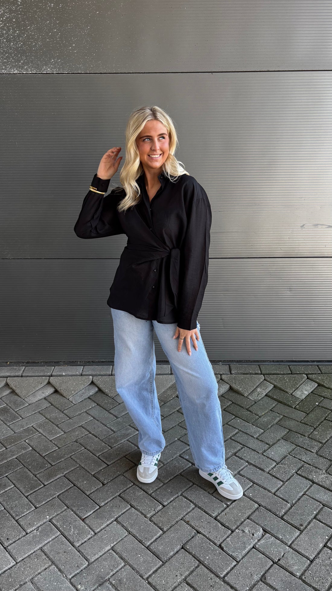 Ayla Knotted Blouse Linnen Black 812
