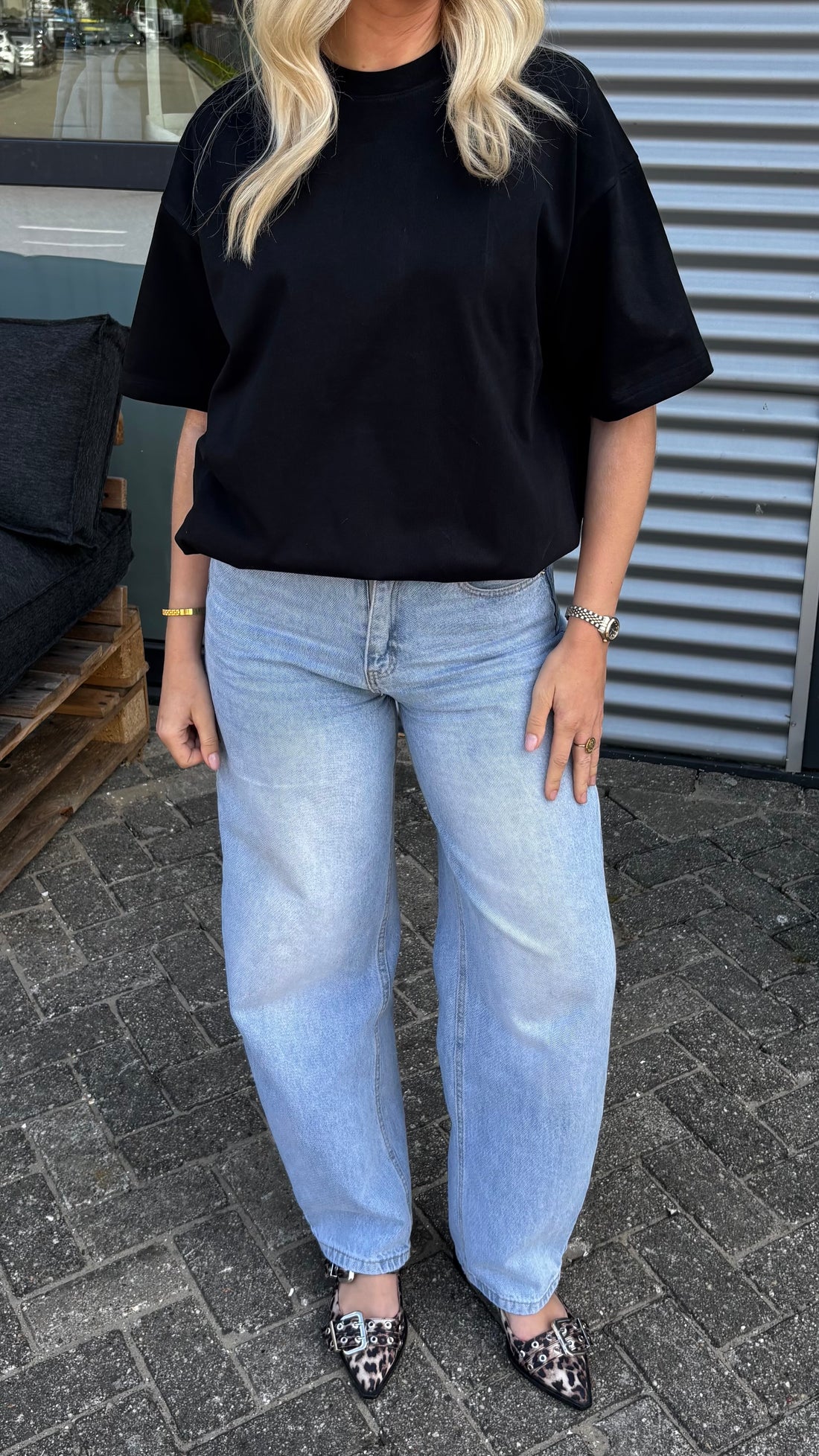 Oversized Basic T Shirt Black