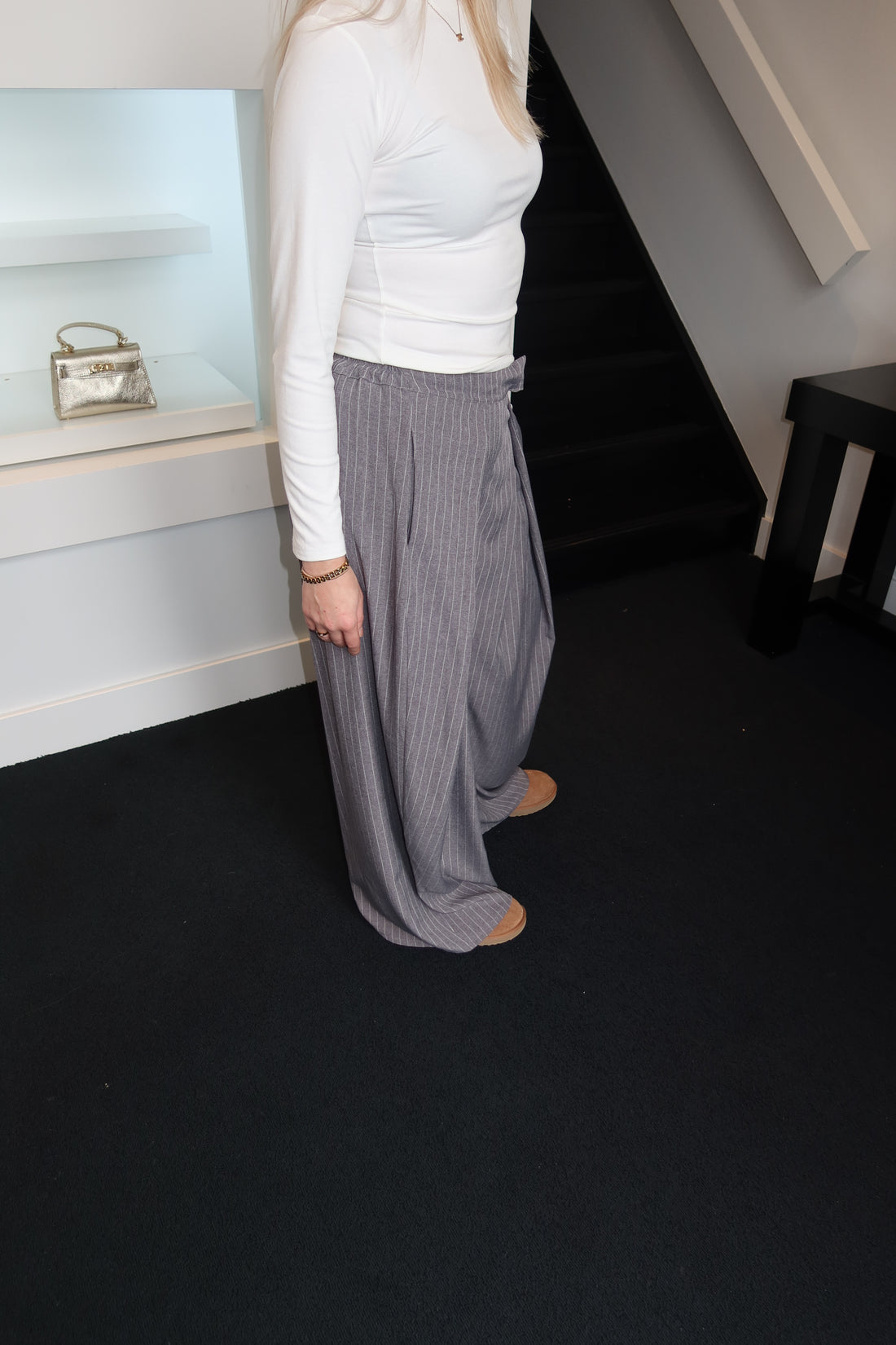 Alix Pantalon Striped Grey (Curvy Girl Approved)