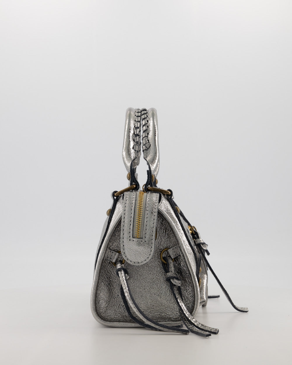 City Leather Bag Silver