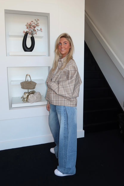 Eli Jacket Khaki Plaid