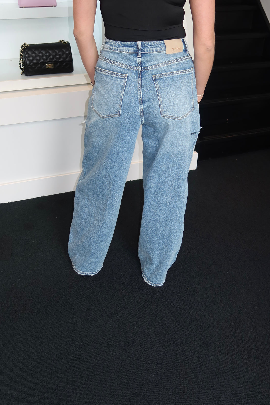 Side Cut Baggy Fit Jeans 3882