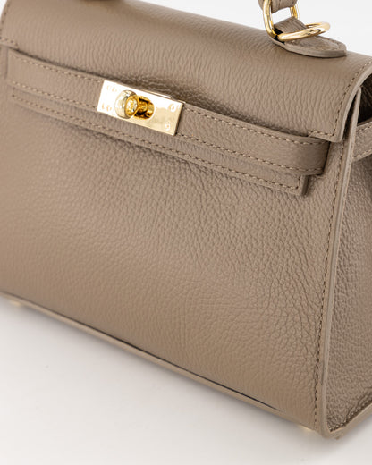 Kella Medium Leather Bag Taupe