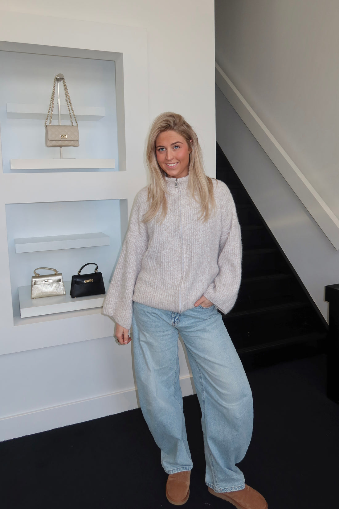 Knitted Cardigan Taupe