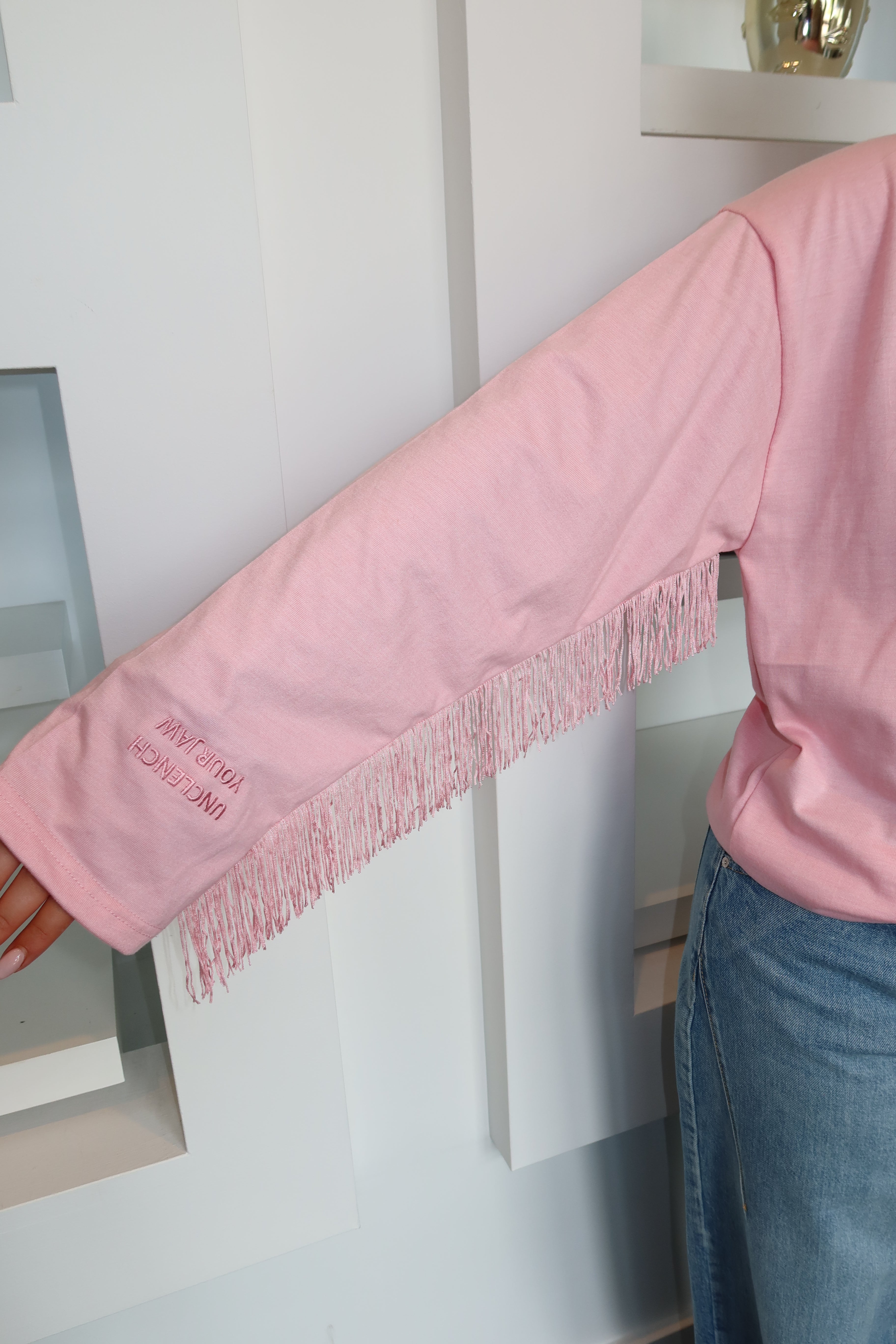 Kaia Fringe Long Sleeve Pink