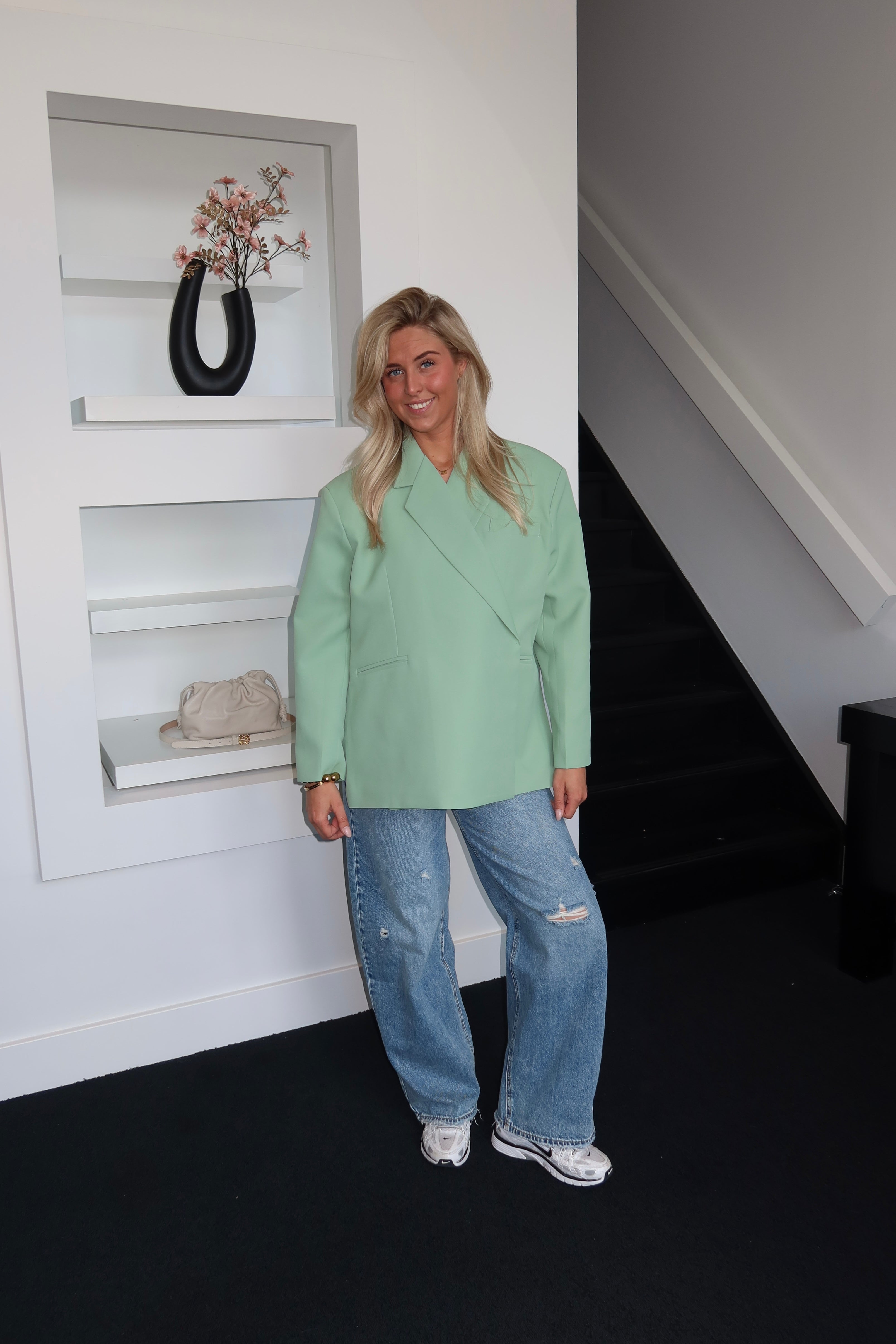 Lola Oversized Boxy Blazer Mint Green