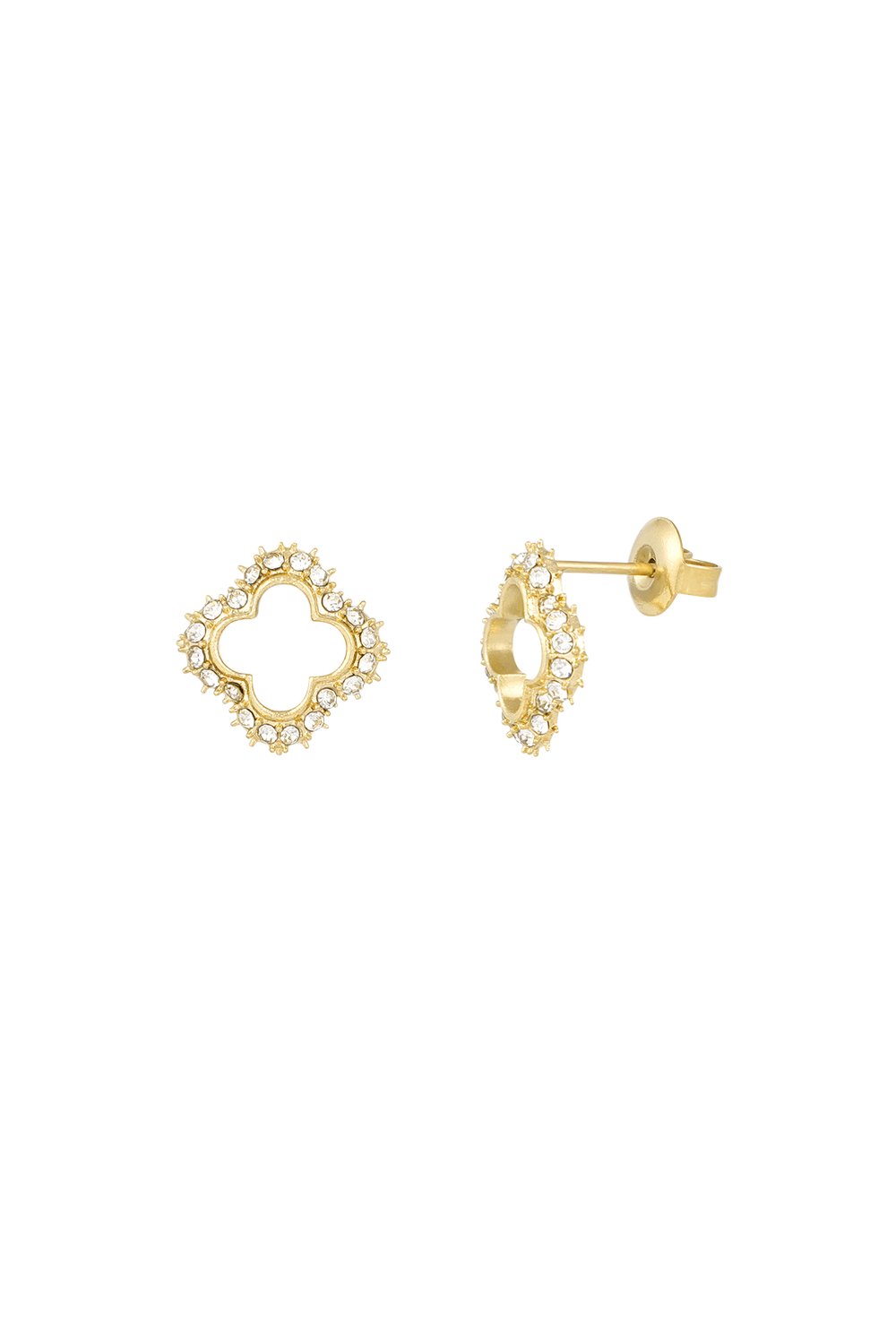 Shiny Clover Studs Gold