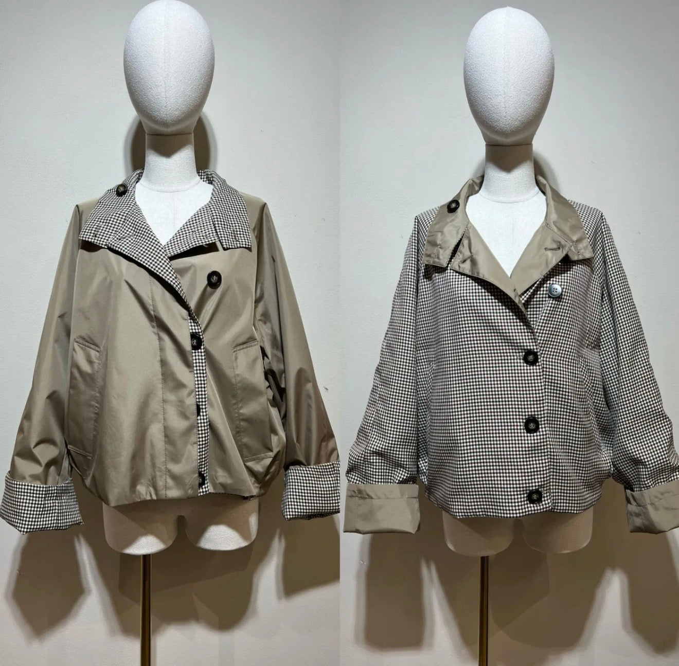 Pre Order Reversible Plaid Trench Coat 8494