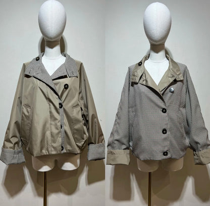 Pre Order Reversible Plaid Trench Coat 8494