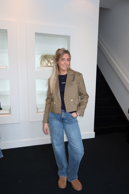 Donna Ambika Studio Cropped Blazer Yellow