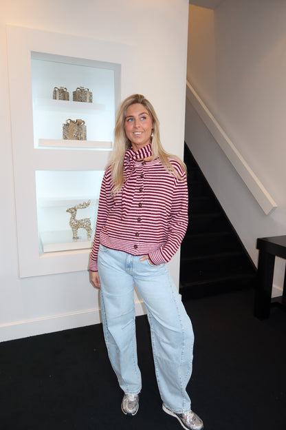 Maroon Pink Scarf Cardigan 7025