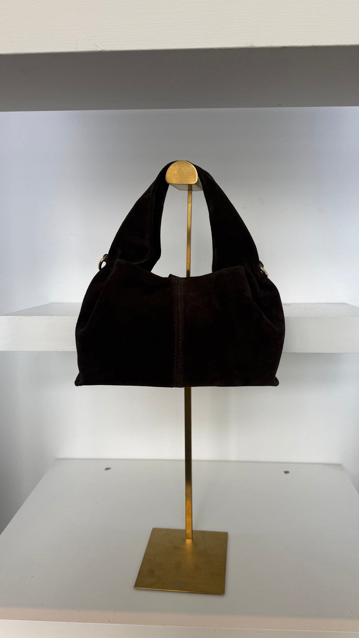Polly Suede Bag Dark Brown