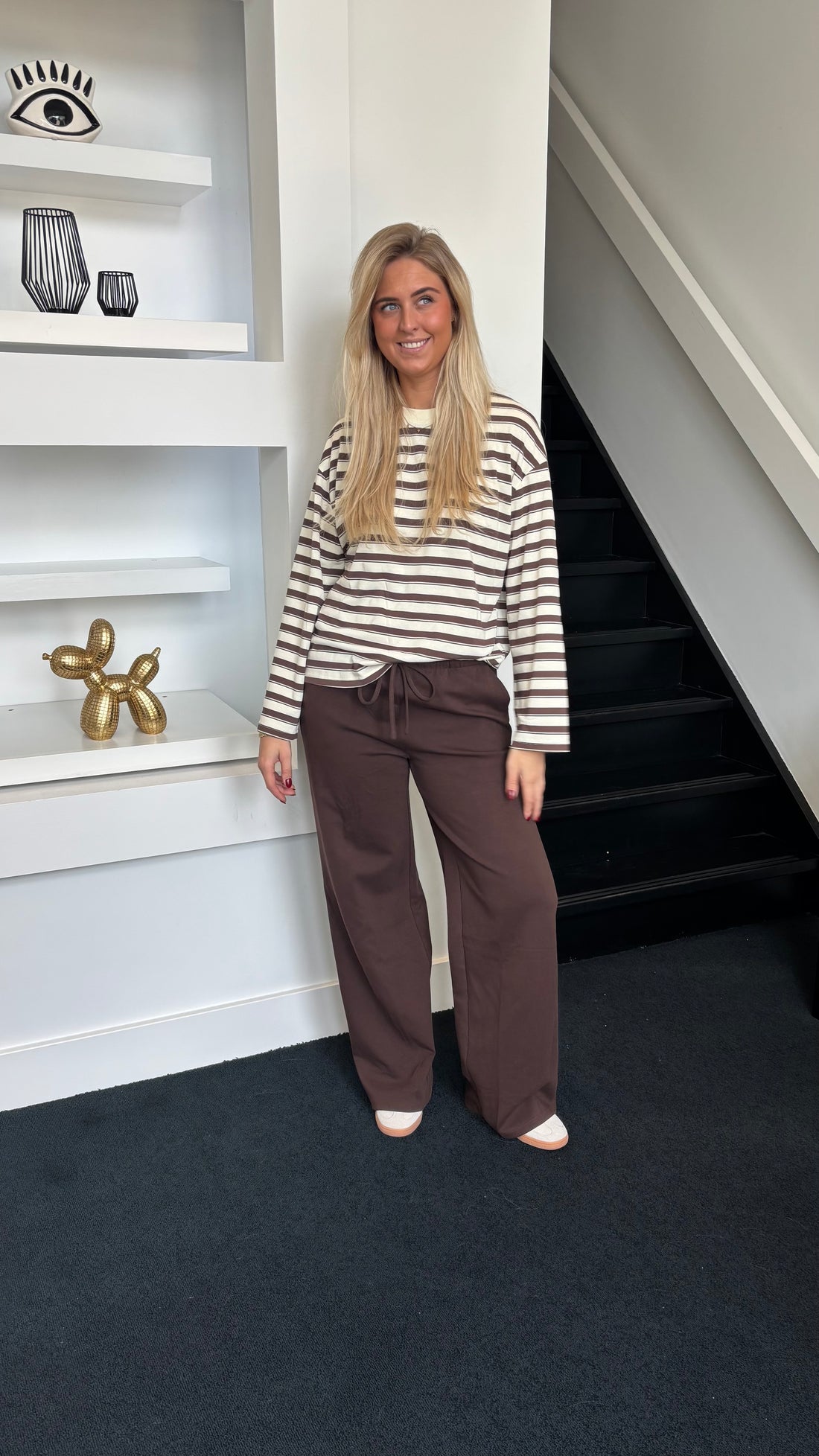 Striped Long Sleeve Brown 3514