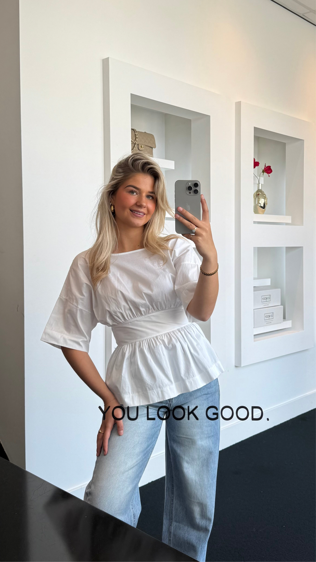 Emma White Bow Blouse 12974