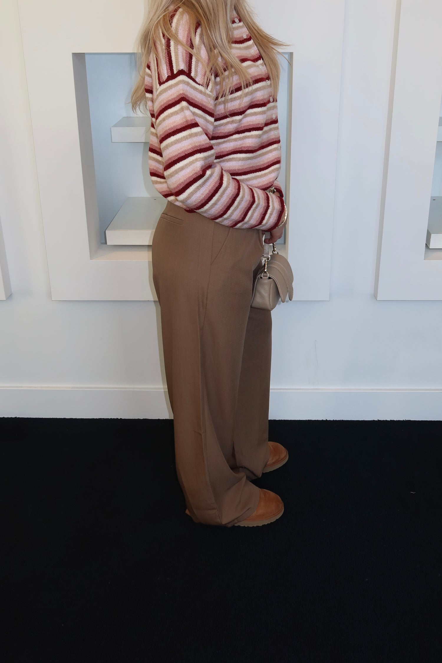 Striped Cardigan Bordeaux 122