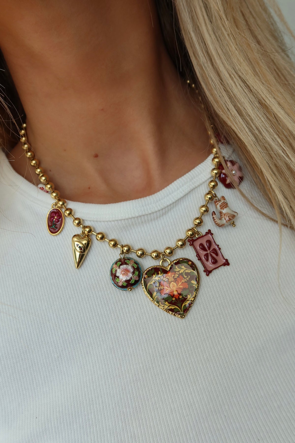 Love Beads Charm Necklace