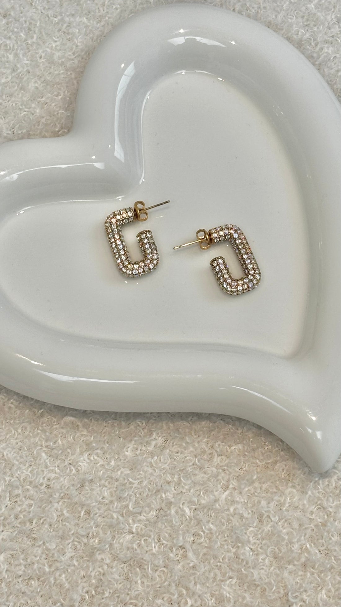 Zirkonia Square Earrings Gold