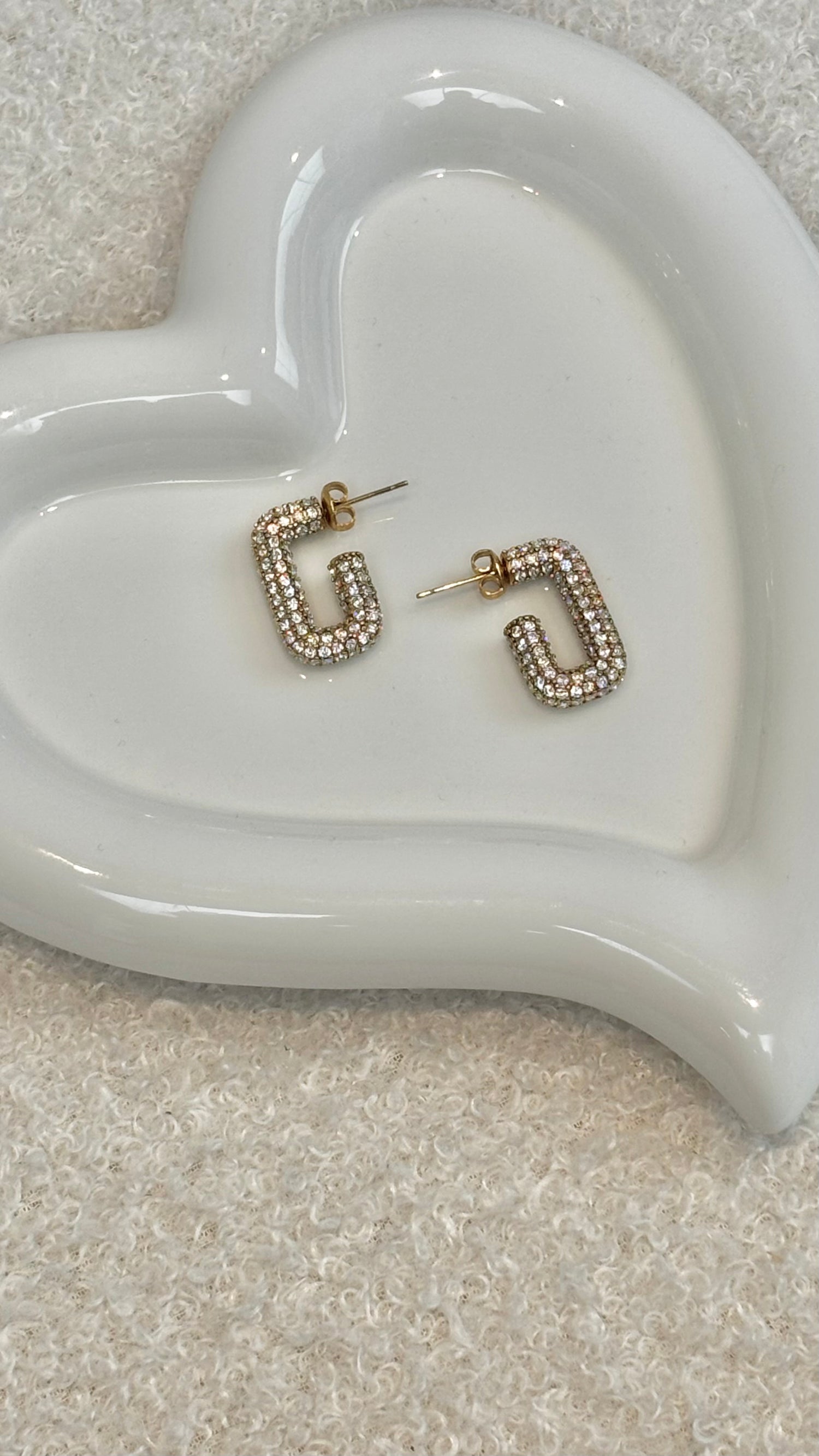 Zirkonia Square Earrings Gold