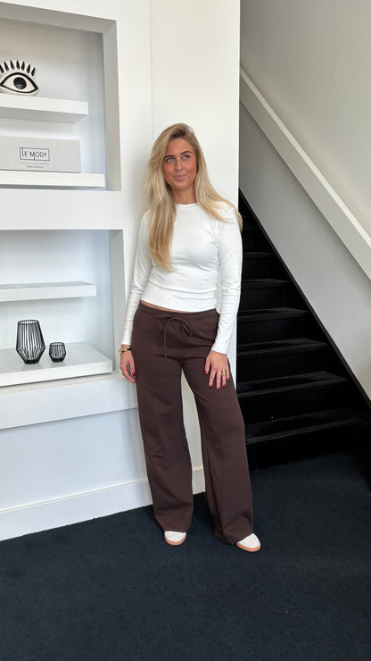 Wide Leg Jogger Tall Chocolate