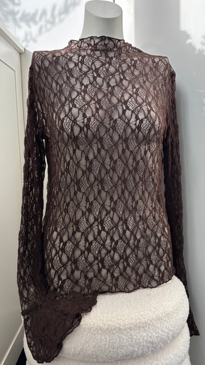 Macy Lace Top Brown 24219