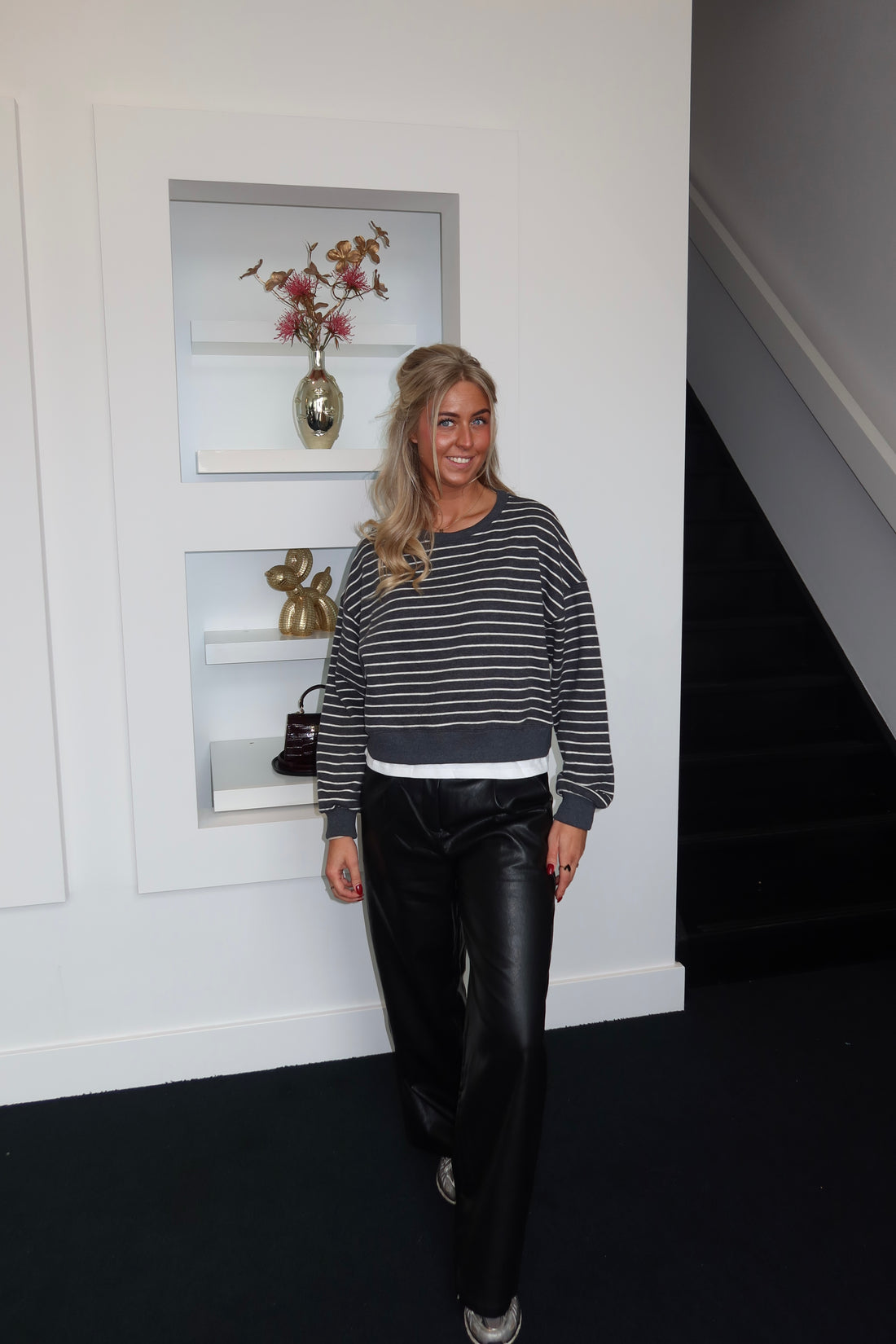 Striped Sweater Dark Grey 46018