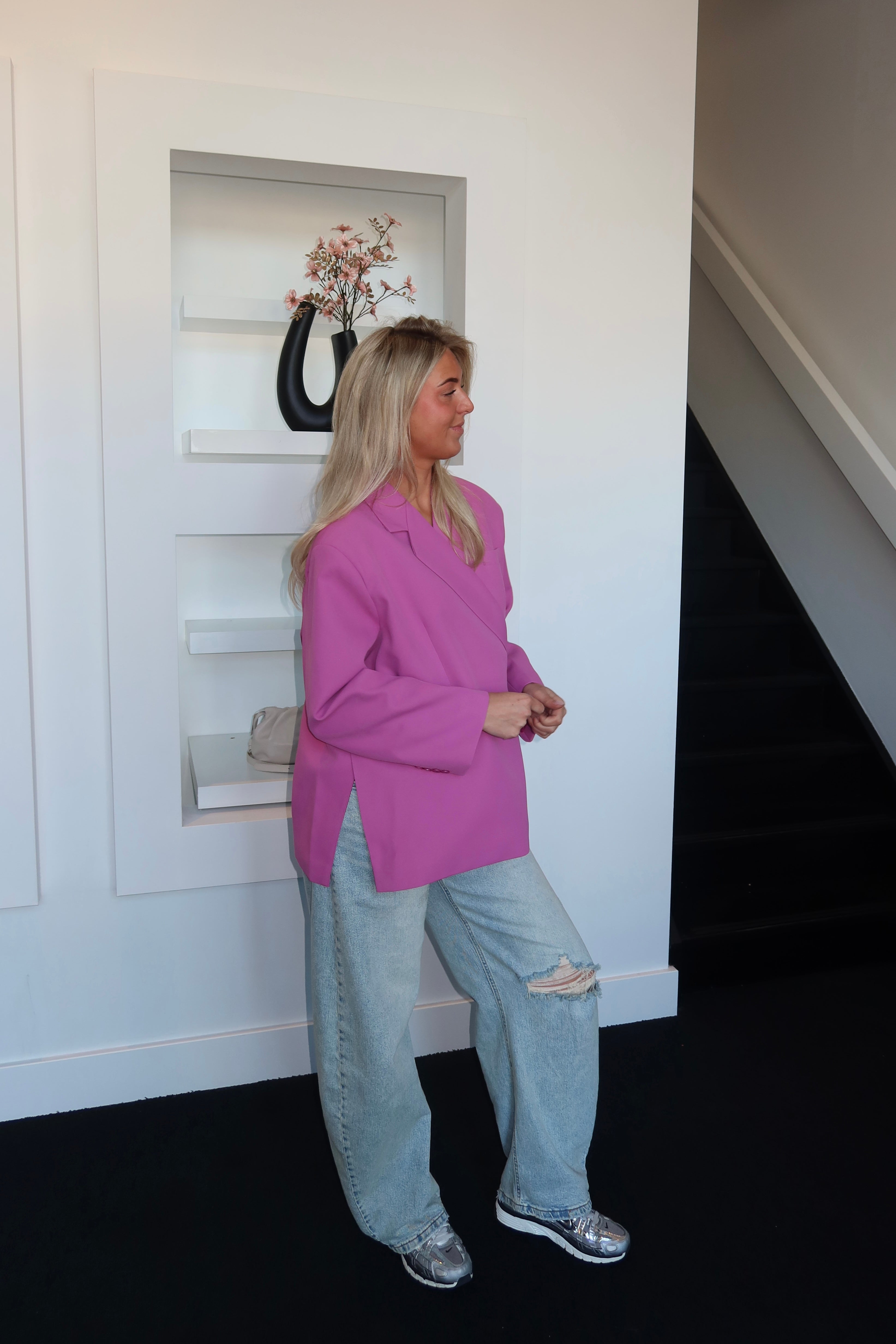 Lola Oversized Boxy Blazer Raspberry