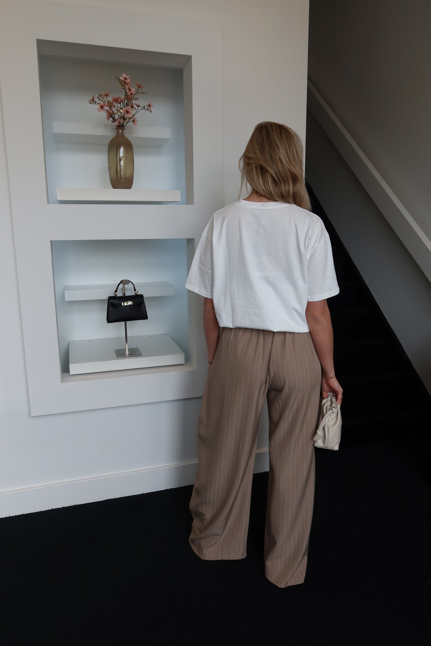 Alix Pantalon Striped Taupe (Curvy Girl Approved)