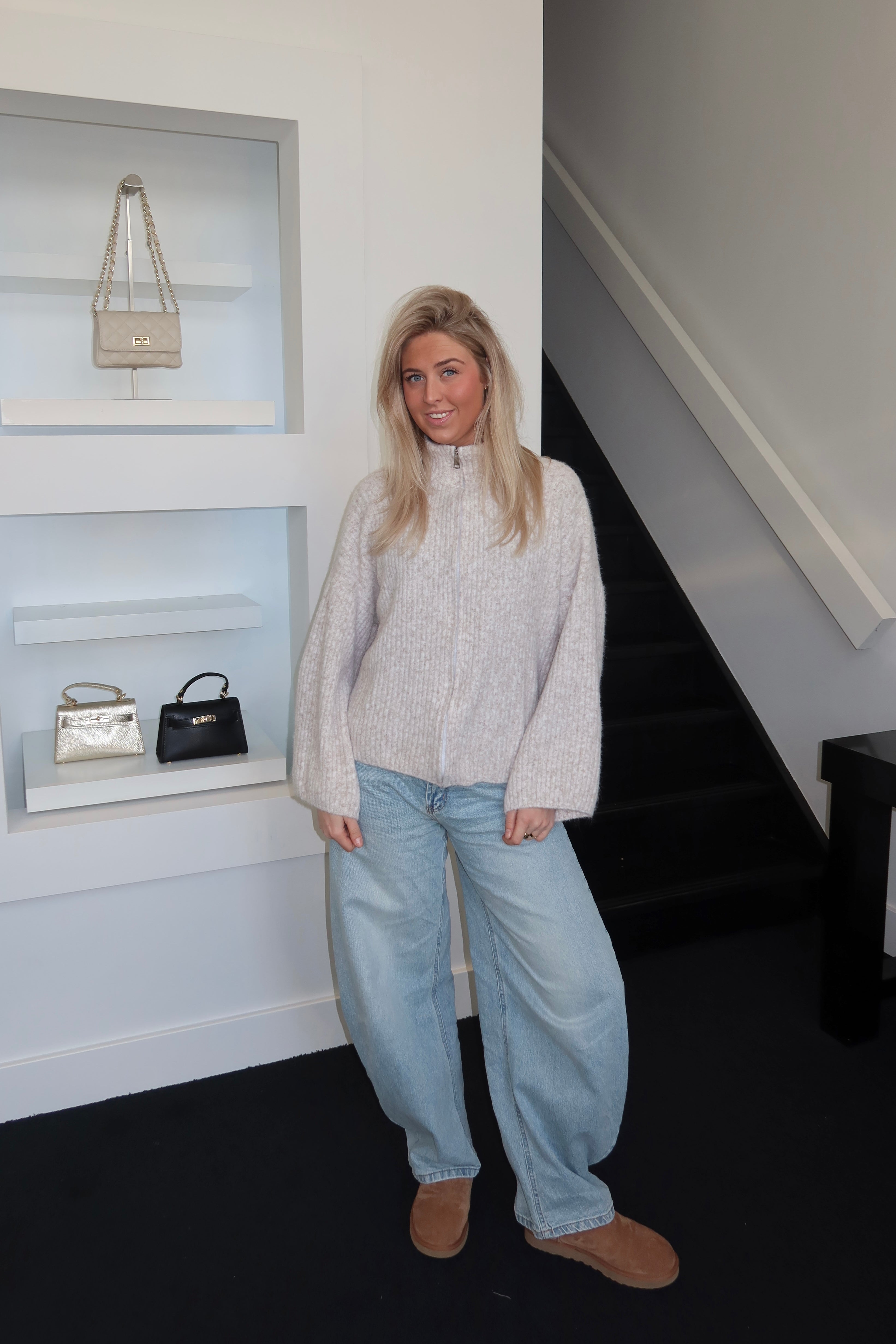 Knitted Cardigan Taupe