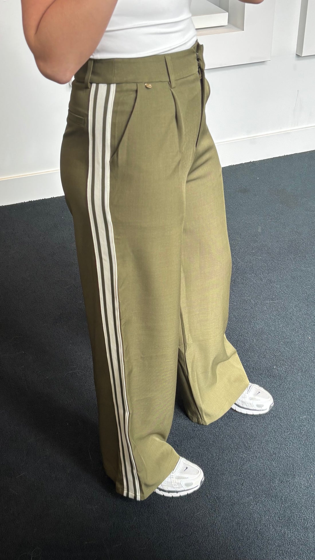 Striped Pantalon Rosa Olive