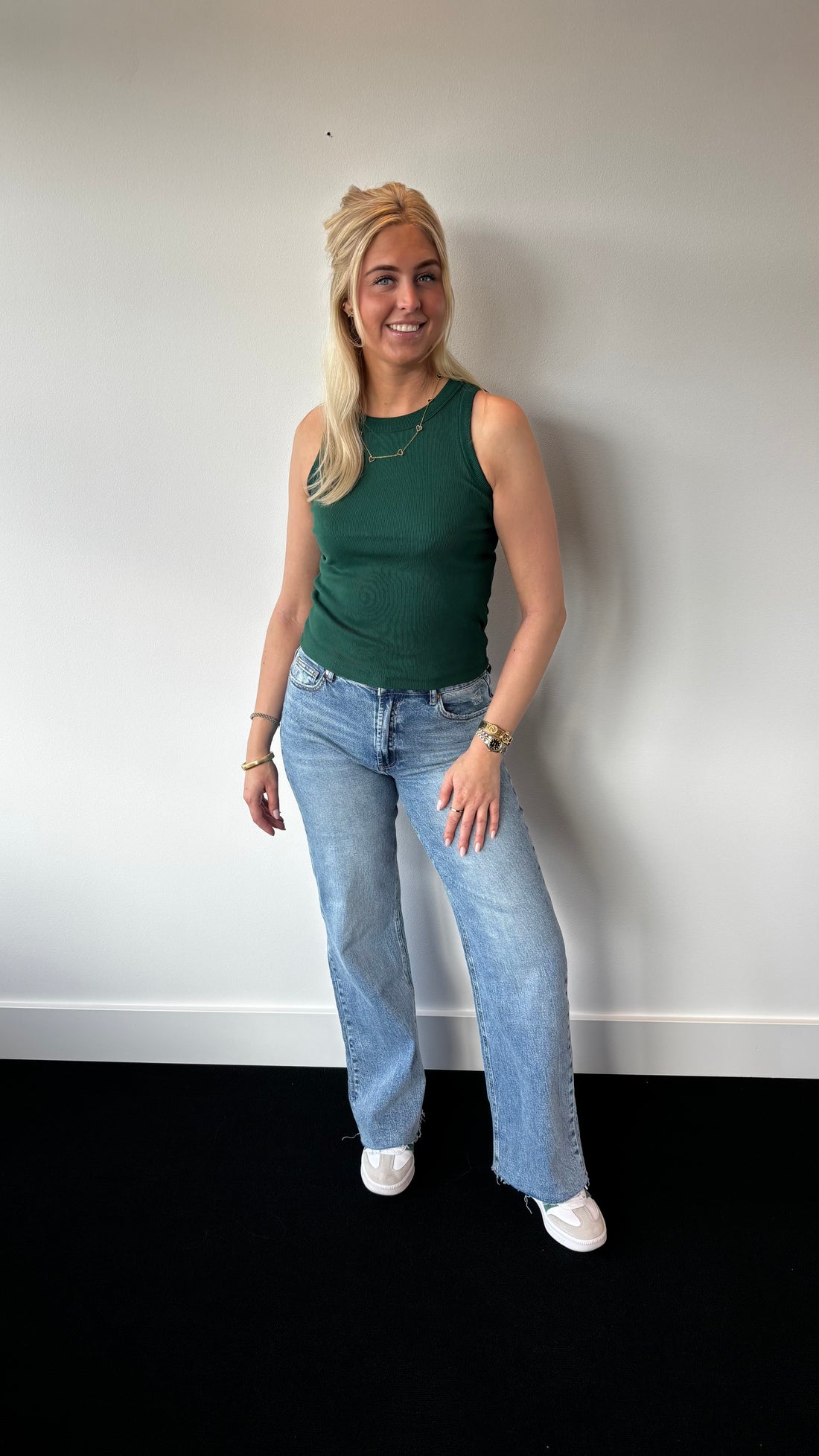 Ribbed Top Emerald Green