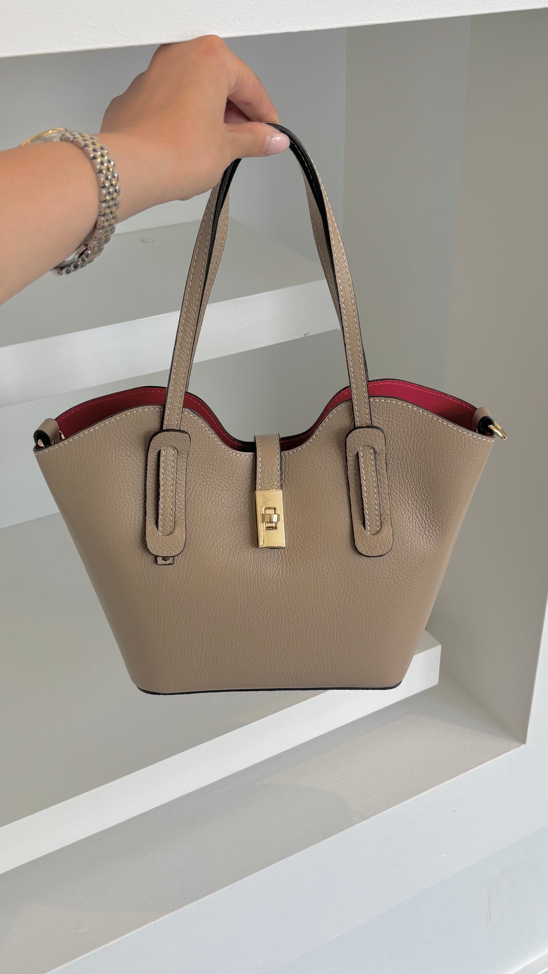 The Paris Leather Bag Beige