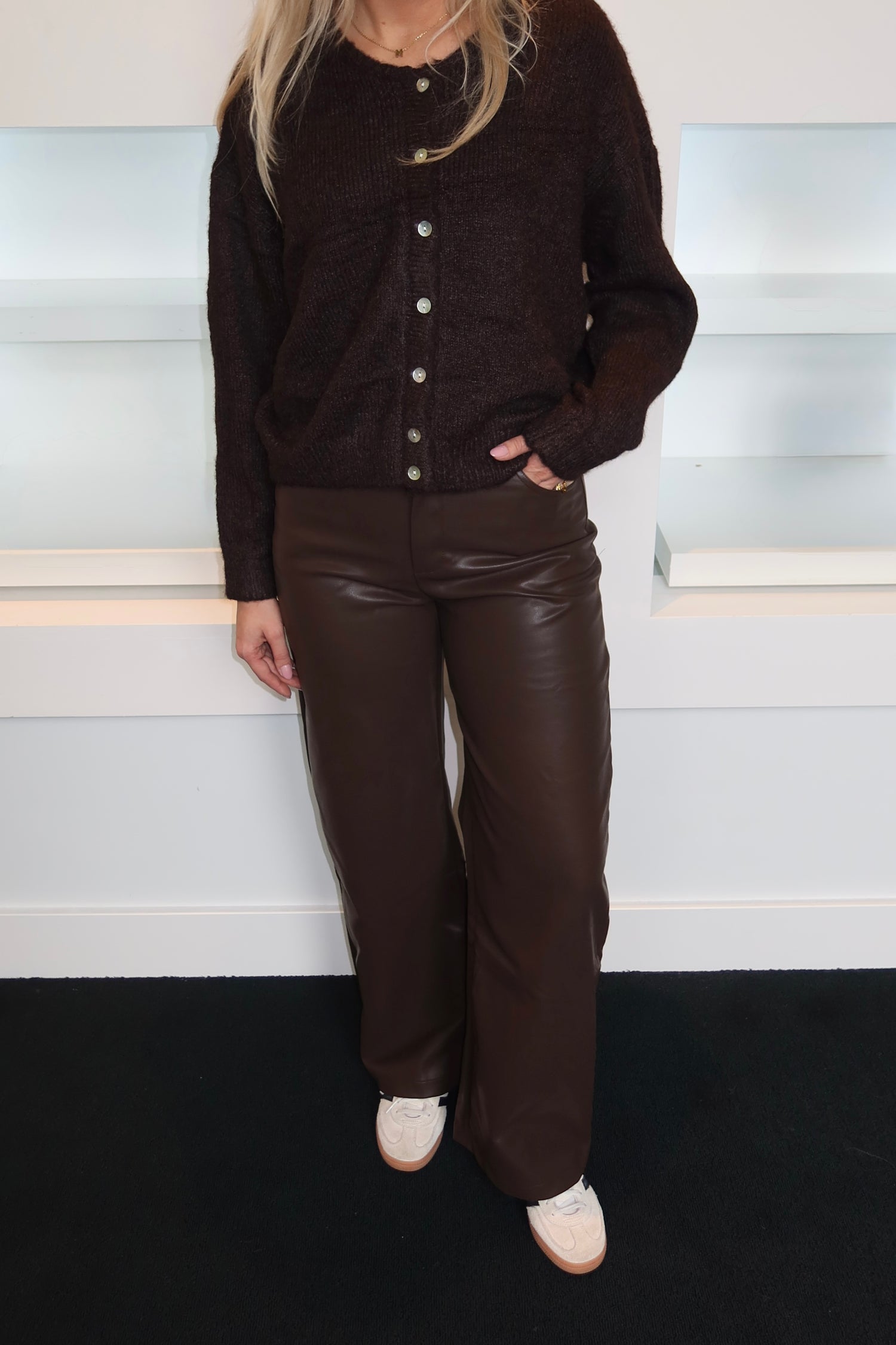 Ivivi PU Wide leg Brown 7567