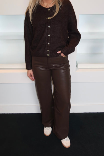 Ivivi PU Wide leg Brown 7567