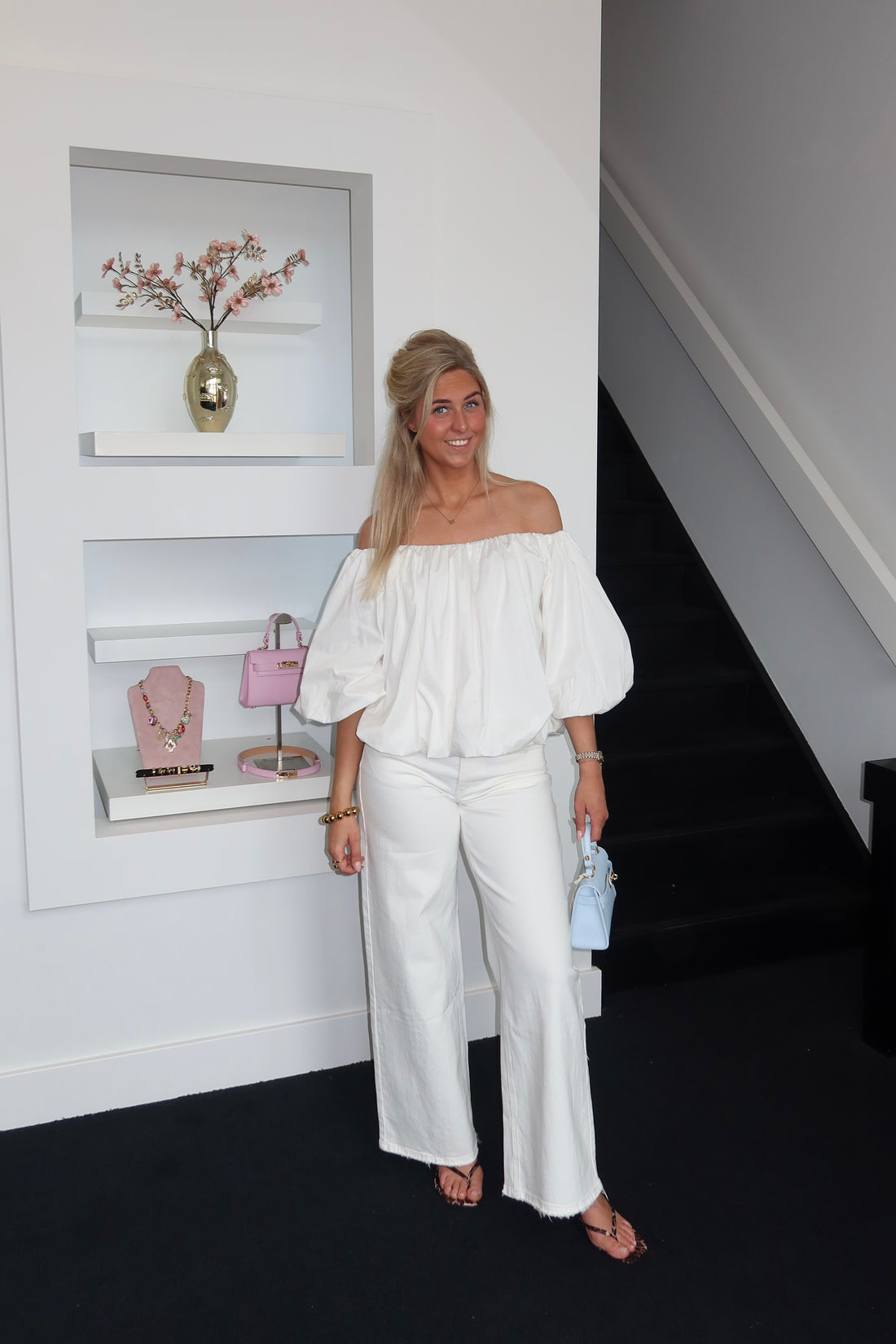 Off The Shoulder Top White 8615