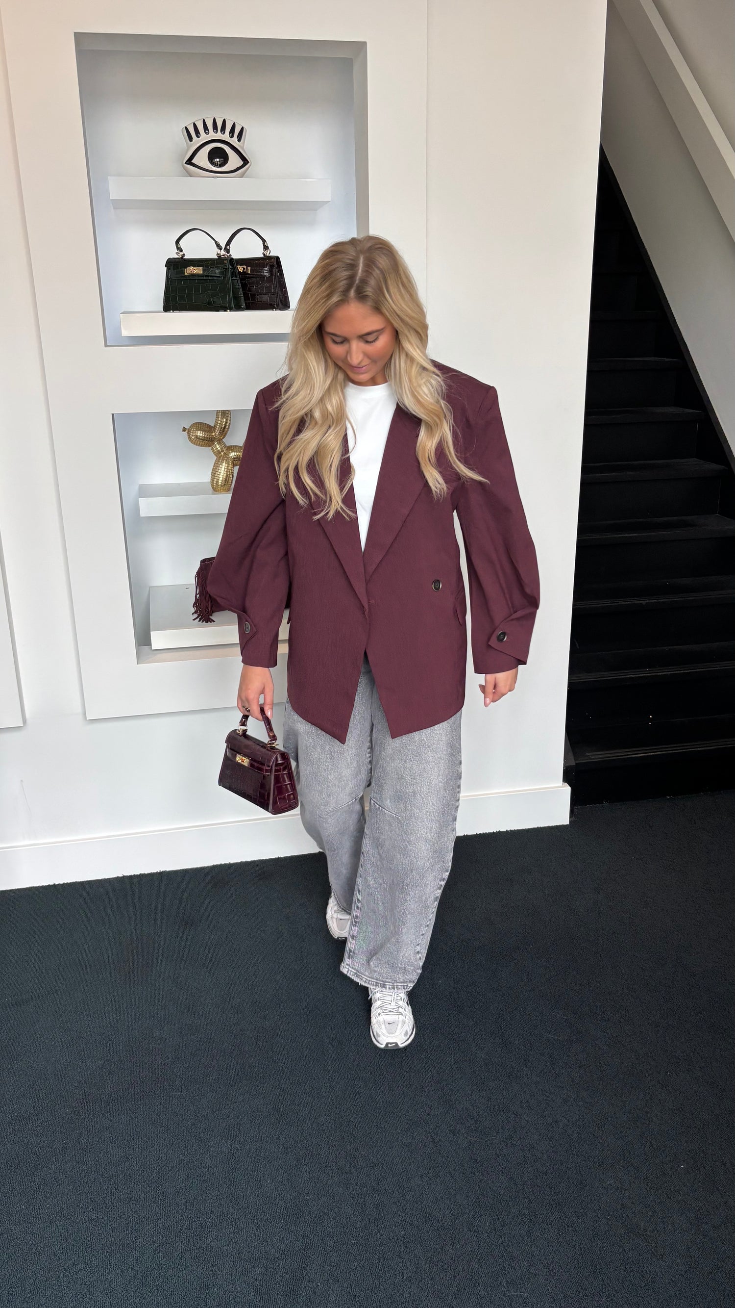 Statement Blazer Burgundy 25233