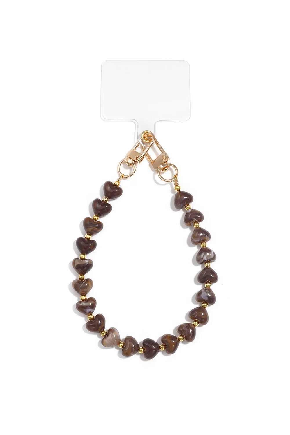 Heart Phone Cord Brown
