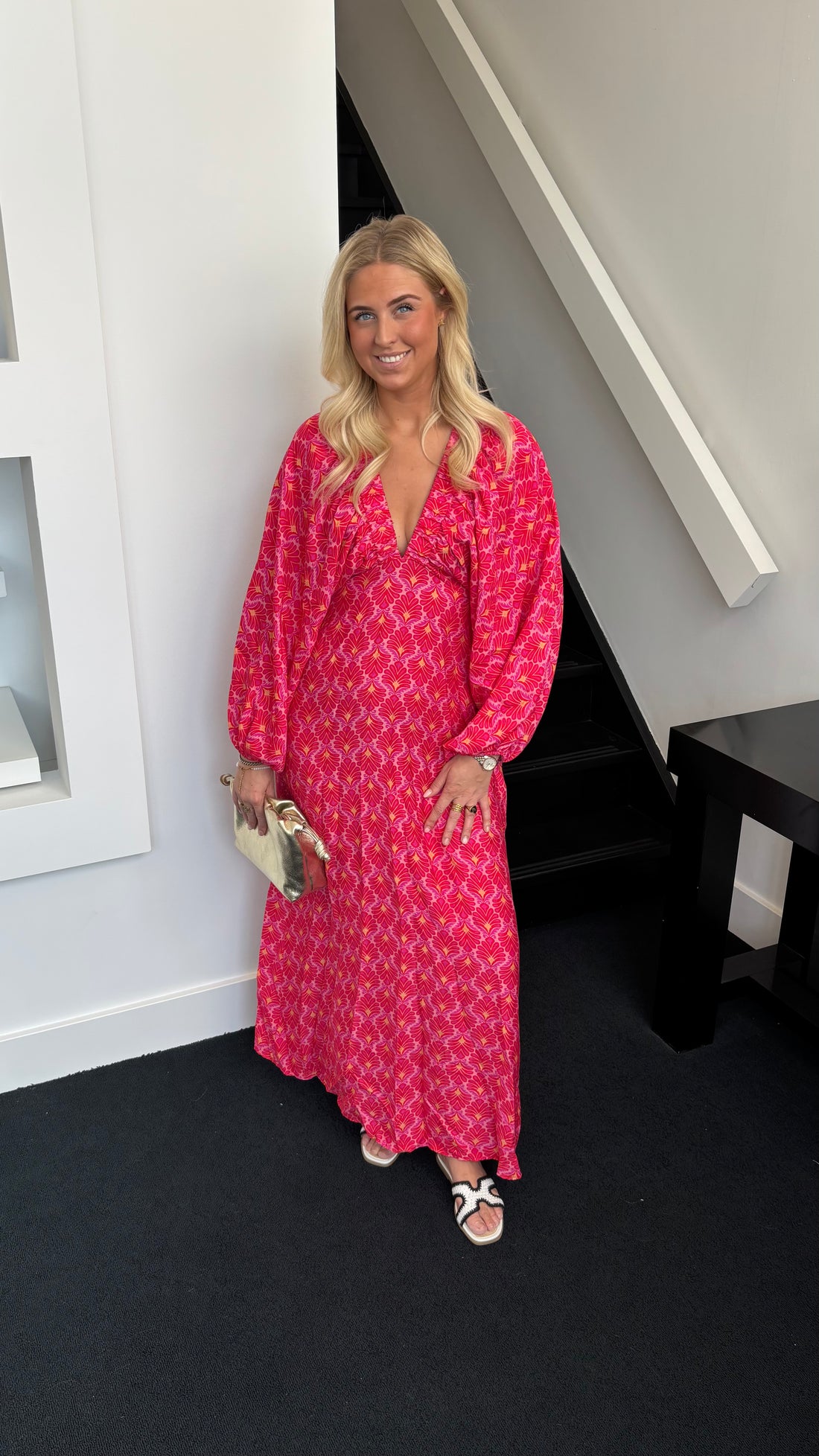 Margaritha Maxi Dress Pink (Print)