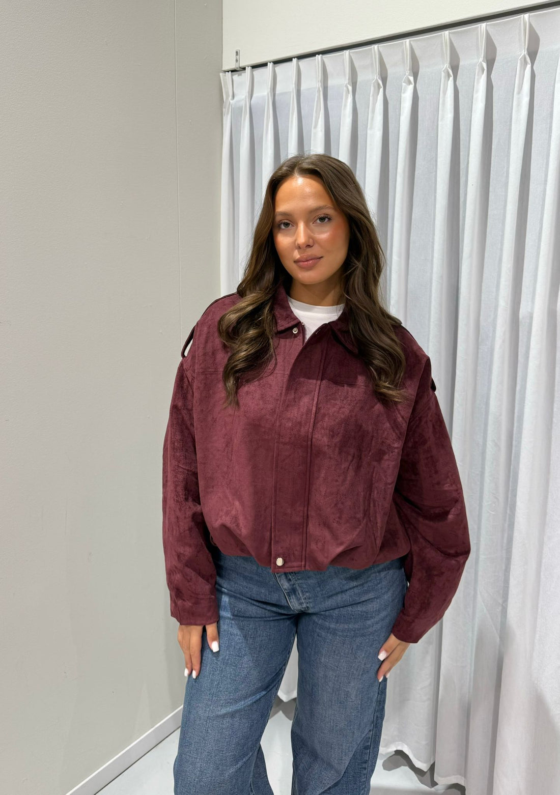 PRE ORDER Suede Jacket Bordeaux