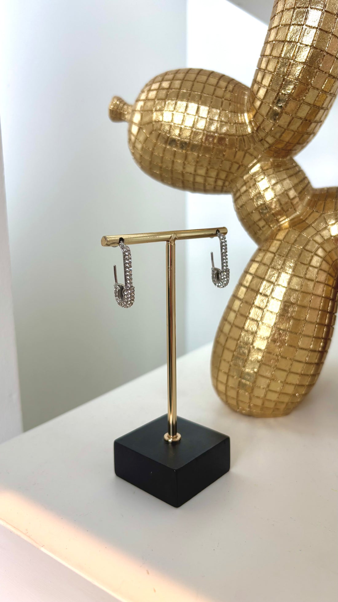 Safety Pin Earrings Silver