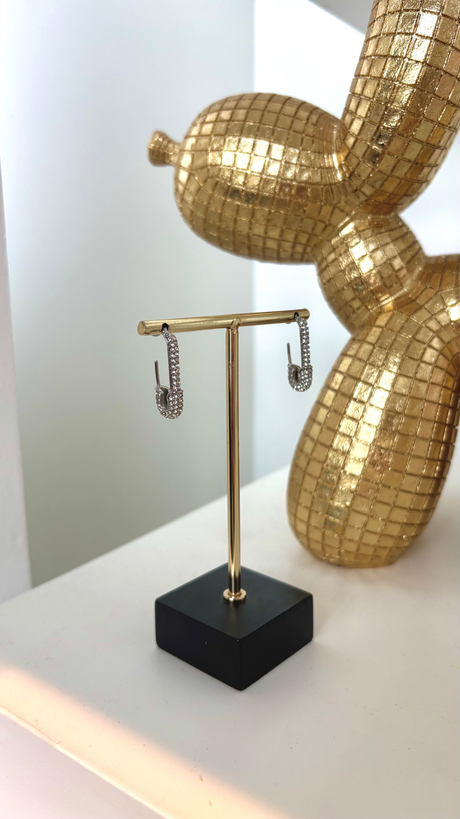 Safety Pin Earrings Silver