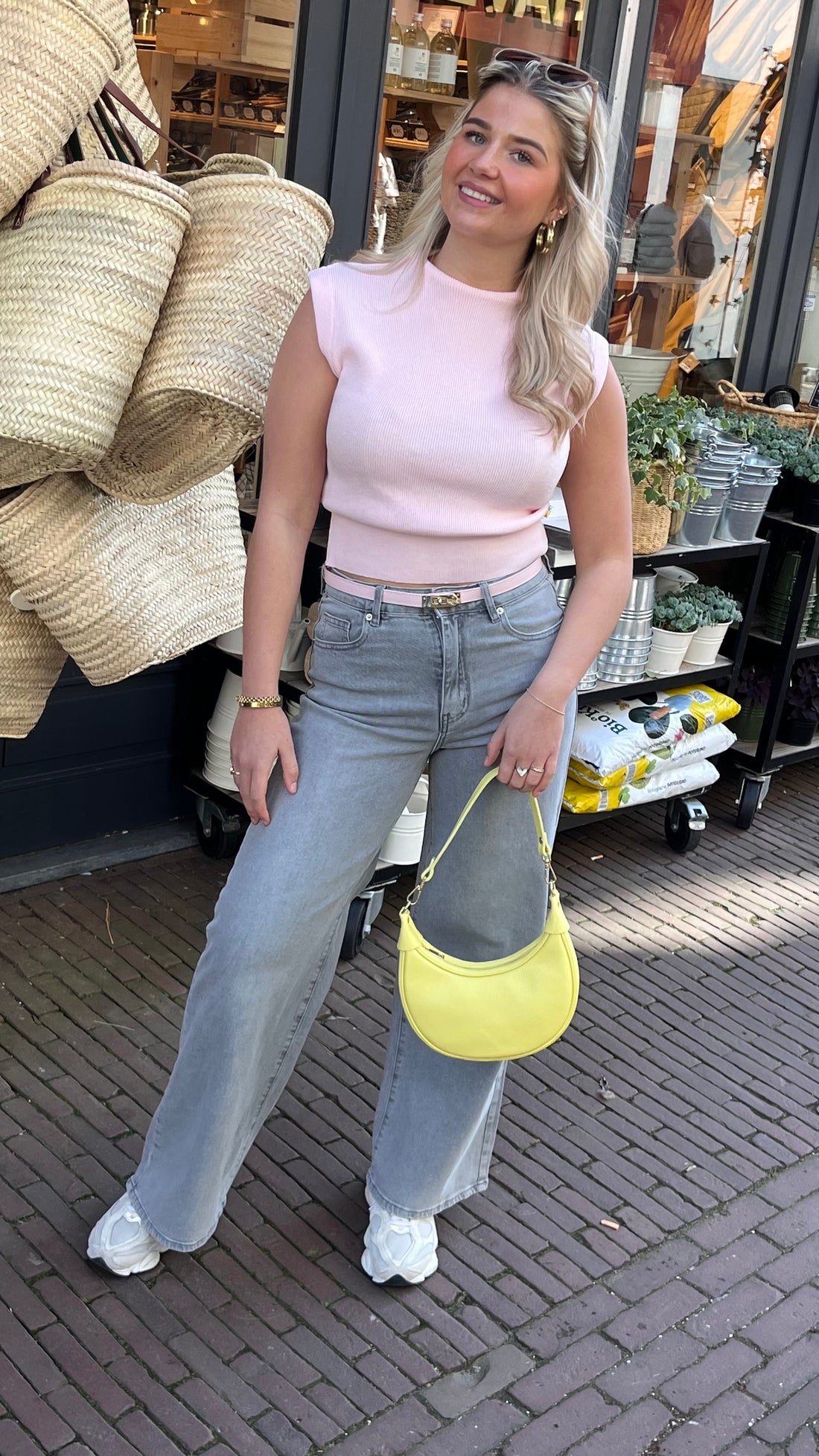 Wide Leg Jeans Grey 3321-1