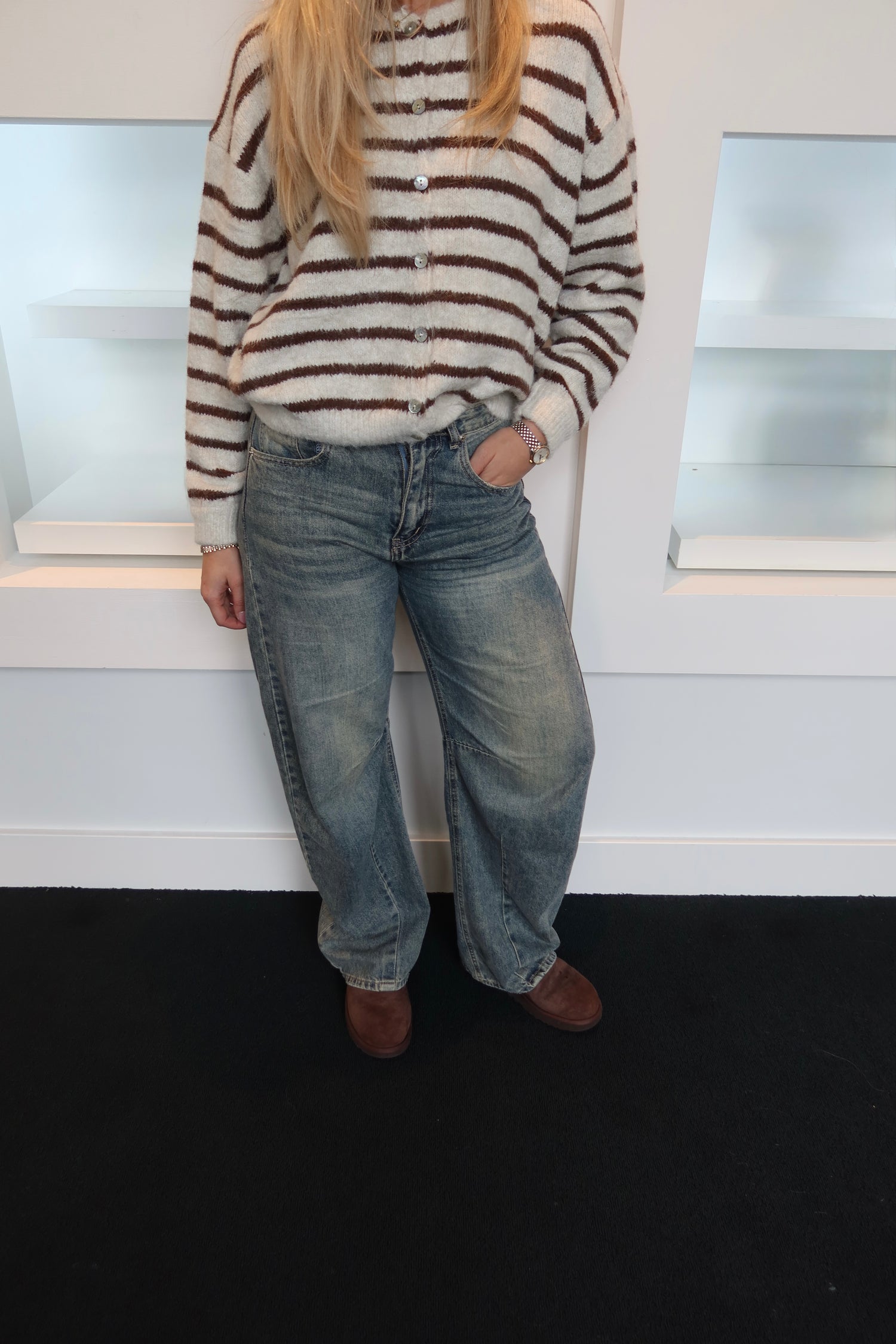 SeeSee Barrel Jeans Washed Denim 3872