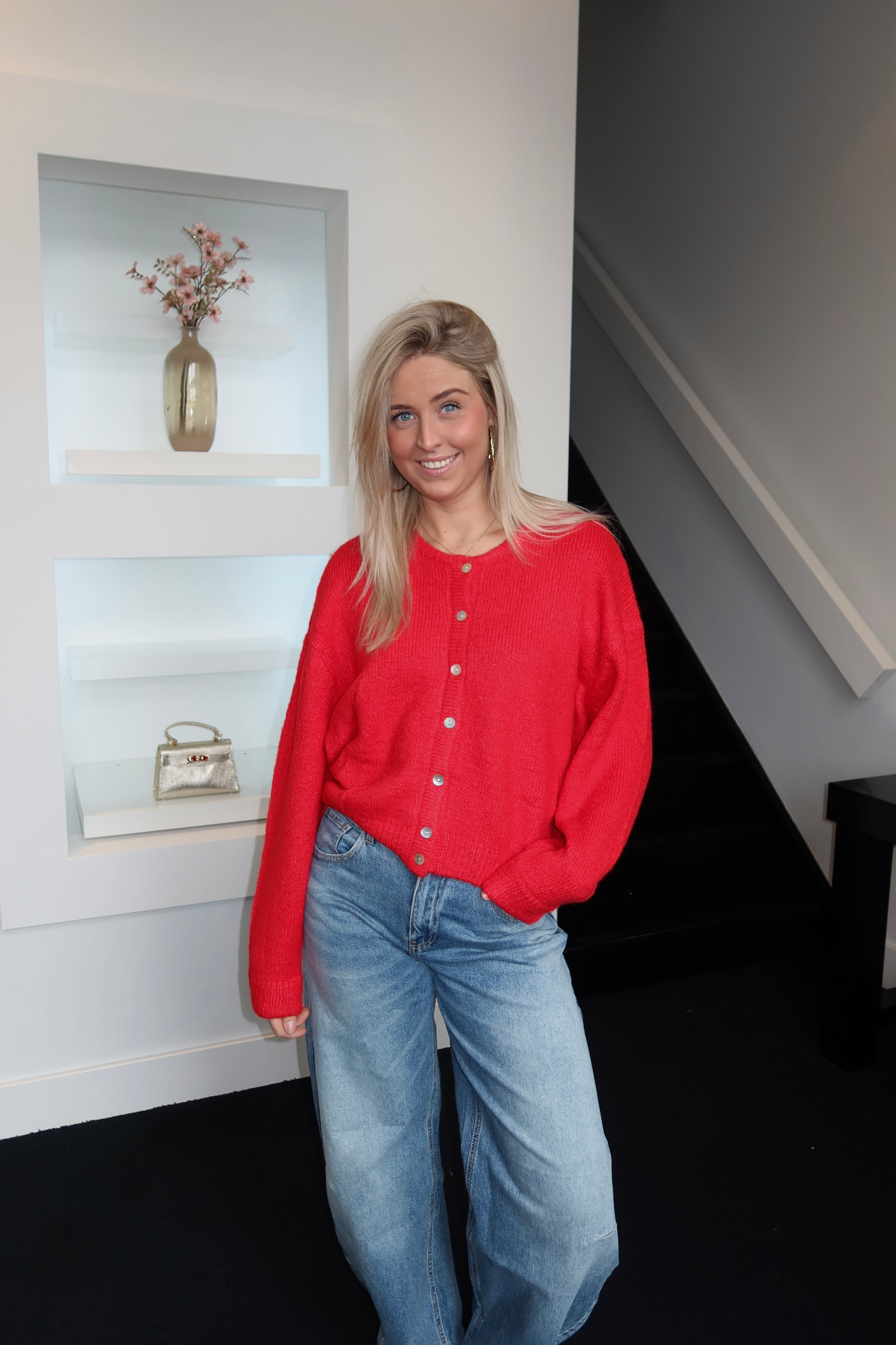 Lilly Cardigan Cherry Red 9970