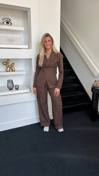 Luce Snatched Blazer Brown 7100