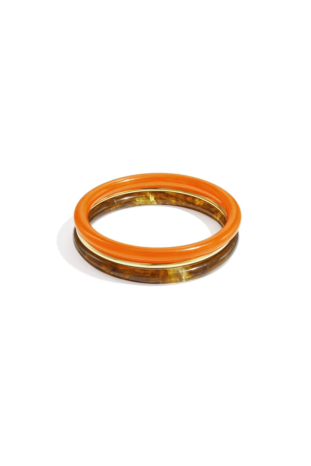 Orange Bangle Set Gold