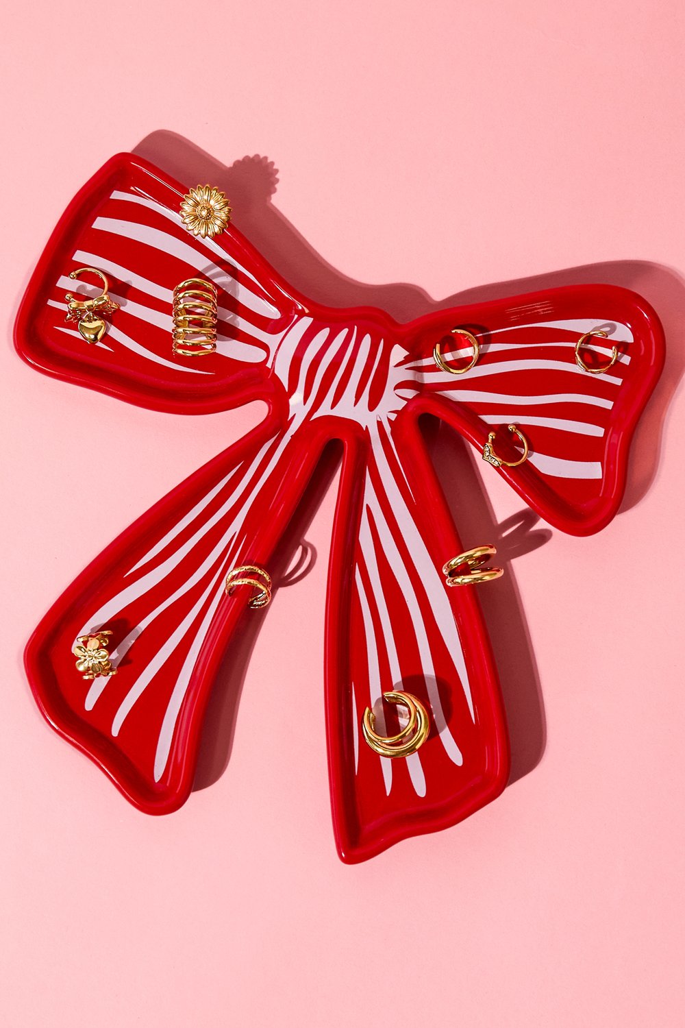 Bow Jewelry Tray Rose Red