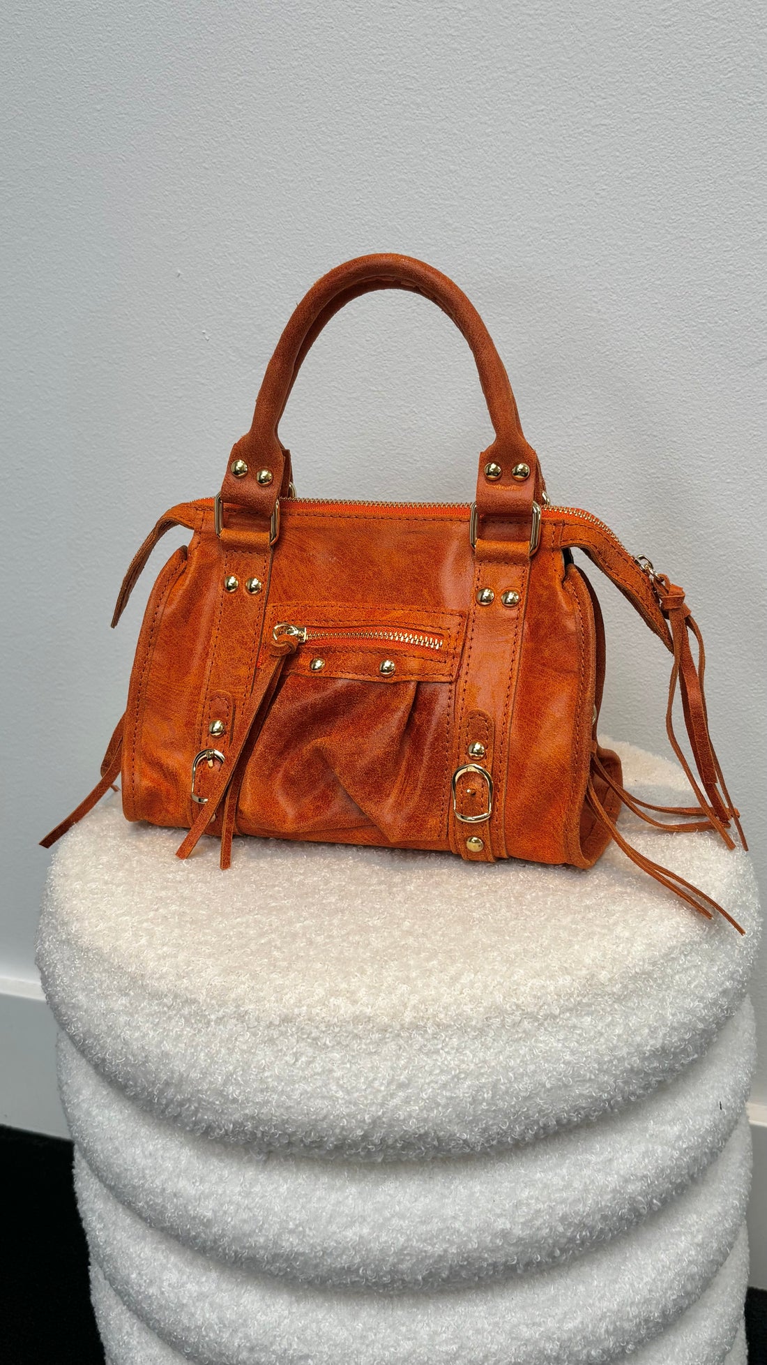 City Leather Bag Orange