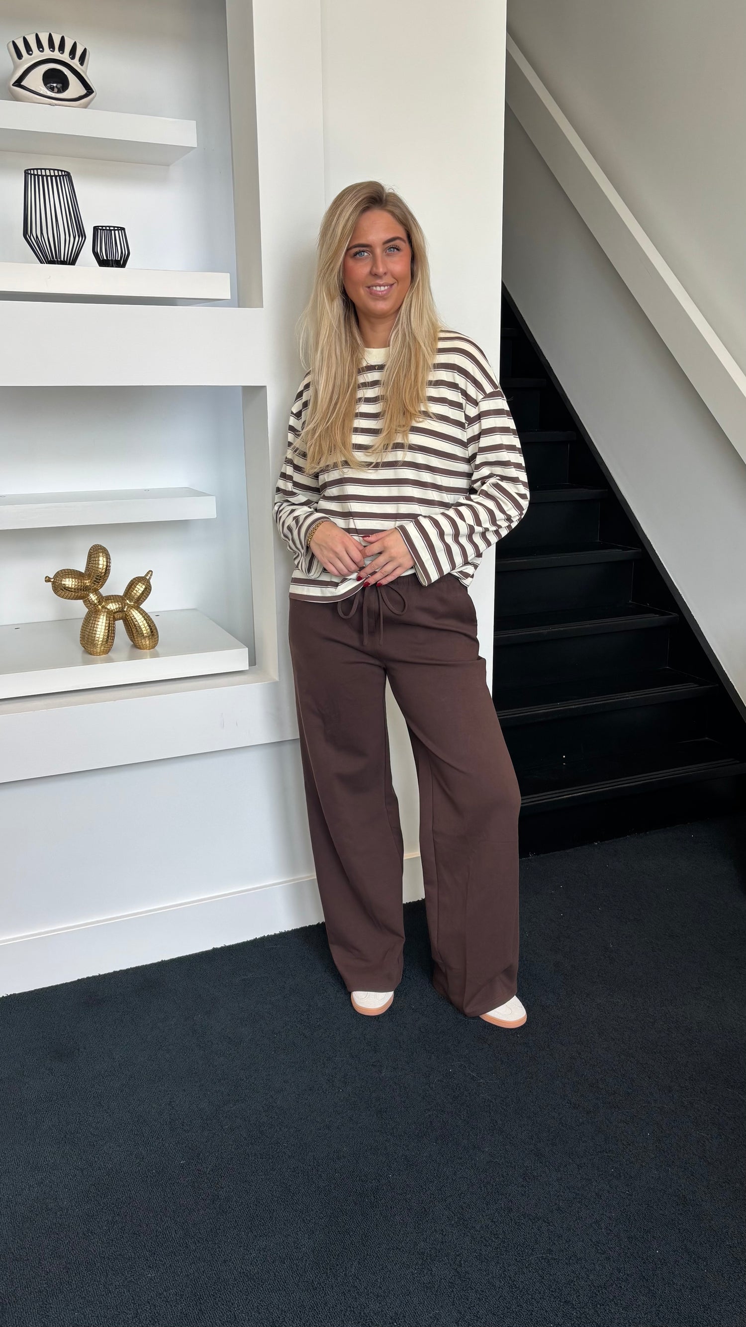 Striped Long Sleeve Brown 3514