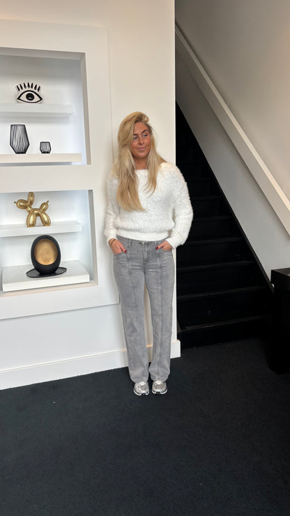 Straight Leg Jeans Grey
